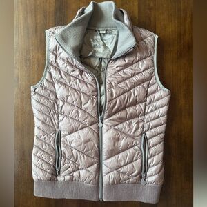 Bernardo Mauve Quilted Puffer Vest with Ribbed Collar